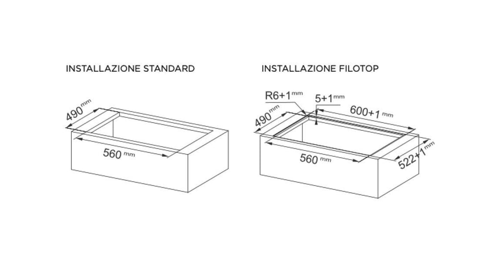 Faber GALILEO SLIM A600 Piano cottura induzione cm. 60 con cappa integrata da 630 m3/h - versione aspirante - vetroceramica nero