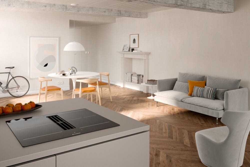 Faber GALILEO SLIM F600 Piano cottura induzione cm. 60 con cappa integrata da 630 m3/h - versione filtrante - vetroceramica nero
