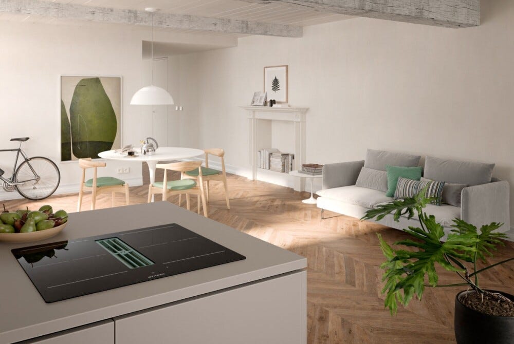 Faber GALILEO SLIM F600 Piano cottura induzione cm. 60 con cappa integrata da 630 m3/h - versione filtrante - vetroceramica nero