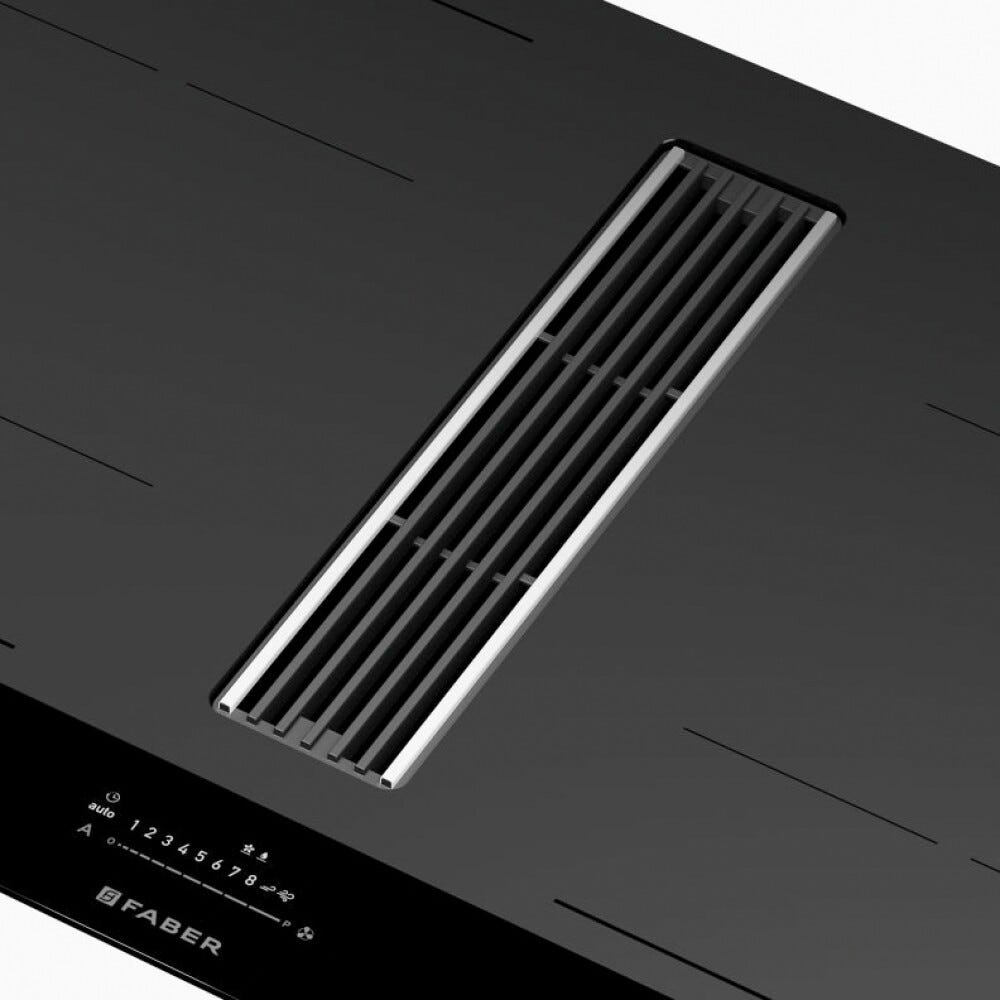 Faber GALILEO STRIPES A830 Piano cottura induzione cm. 83 con cappa integrata da 600 m3/h - versione aspirante - vetro nero