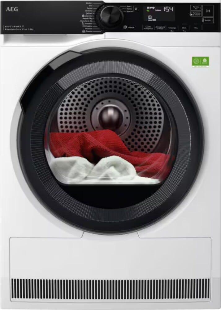 AEG TR9HH9BY serie 9000 Asciugatrice 9 kg, cm. 60, con tecnologia 3D Scan e AbsoluteCare per un'asciugatura precisa e delicata.