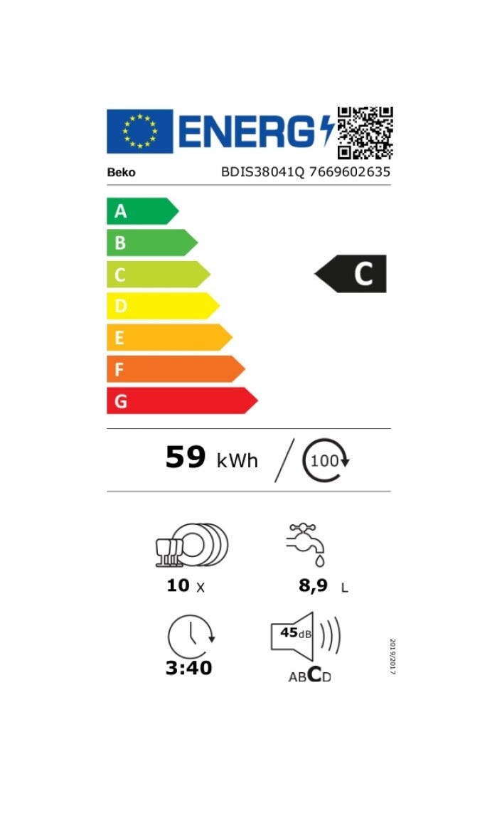 Beko BDIS38041Q Lavastoviglie integrata totale cm. 45 - 10 coperti