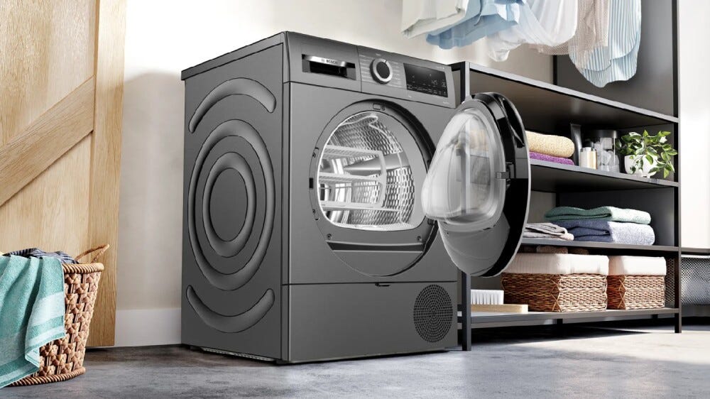 Bosch WQG243DRII Serie 6 Asciugatrice libera installazione a pompa di calore 9 kg, Home Connect, Super40, antracite