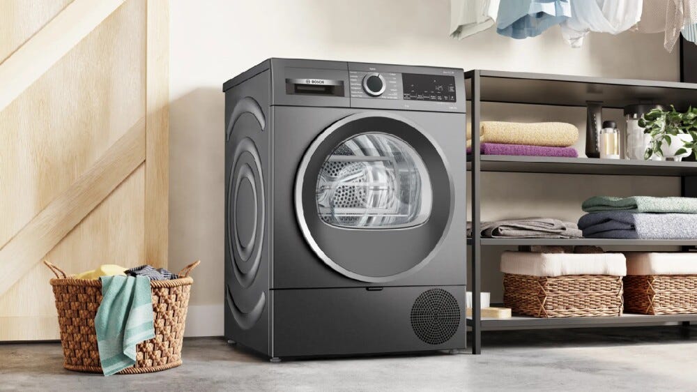 Bosch WQG243DRII Serie 6 Asciugatrice libera installazione a pompa di calore 9 kg, Home Connect, Super40, antracite