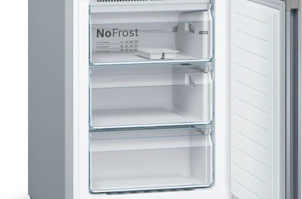 Bosch KGN36VIDB Serie del prodotto Frigorifero combinato con congelatore, capacità 326L, classe energetica D, acciaio inossidabile.