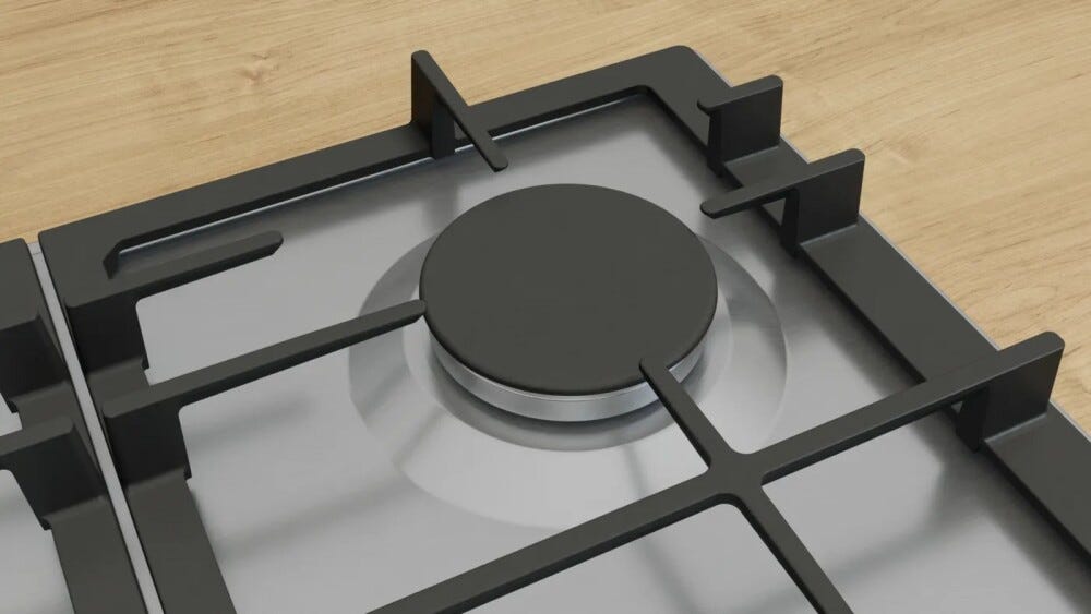 Bosch PCC6A5I90 Serie 6 Piano cottura a gas 60 cm, 3 fuochi, acciaio inox