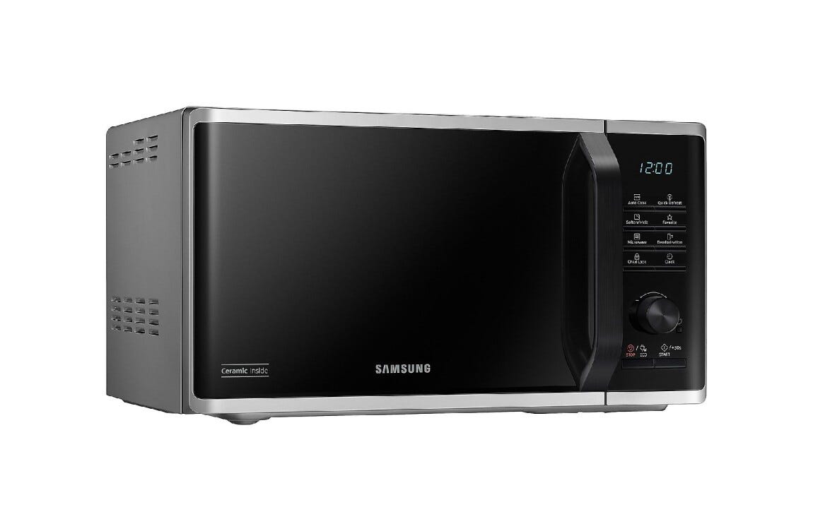Samsung MS23K3515AS/E2 . Microonde, libera installazione, capacità 23L, potenza 800W, con funzione Quick Defrost e deodorizzazione