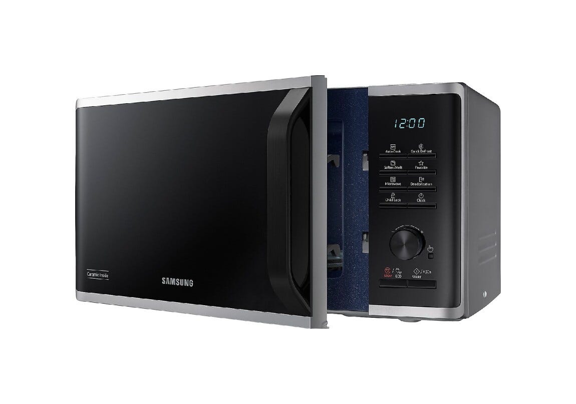 Samsung MS23K3515AS/E2 . Microonde, libera installazione, capacità 23L, potenza 800W, con funzione Quick Defrost e deodorizzazione