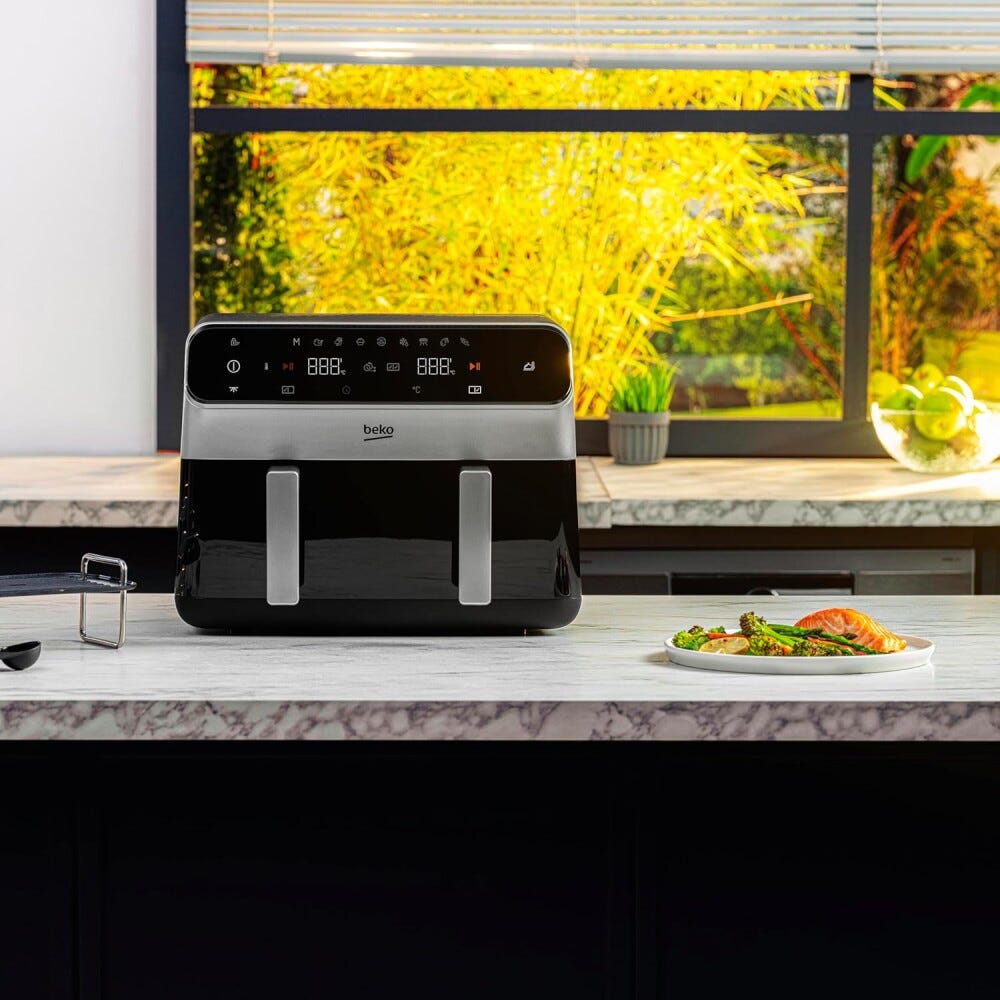 Beko FRL6488 Friggitrice ad aria doppio cestello - 9,5 lt - nero