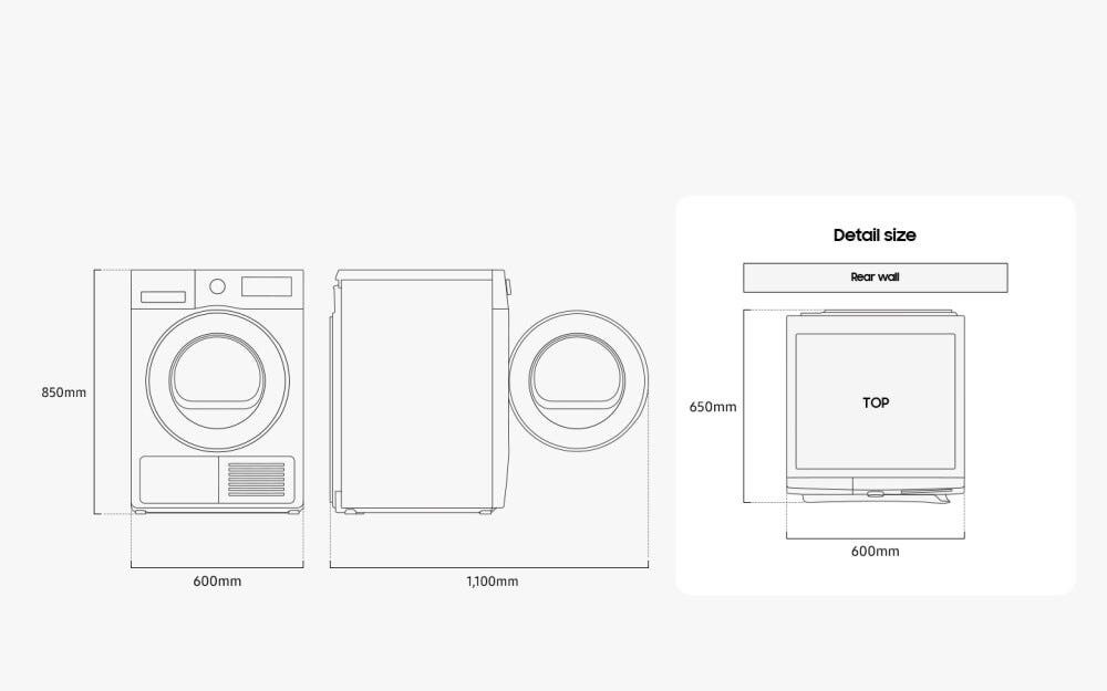 Samsung DV90DG52A0AEET Crystal EcoDry Asciugatrice cm. 60 - capacità 9 kg - bianco