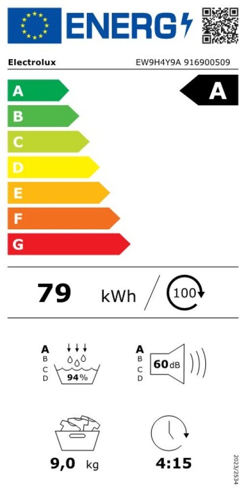 Electrolux EW9H4Y9A Serie 900 PerfectCare Asciugatrice cm. 60 - capacità 9 kg - bianco