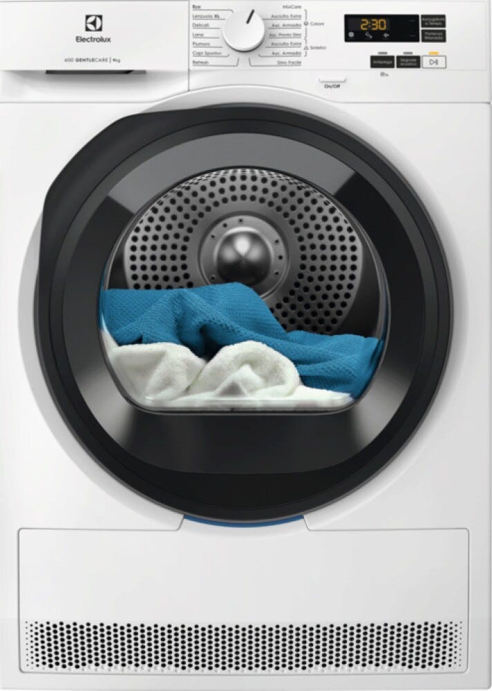Electrolux EW6HBG19G Serie 600 GentleCare Asciugatrice cm. 60 - capacità 9 kg - bianco