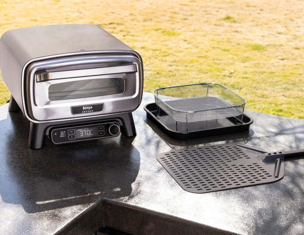 Ninja MO201EU Artisan Forno elettrico per pizza/friggitrice ad aria da esterno - grigio