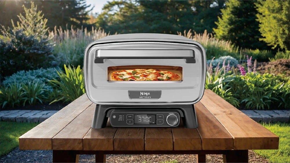 Ninja MO201EU Artisan Forno elettrico per pizza/friggitrice ad aria da esterno - grigio