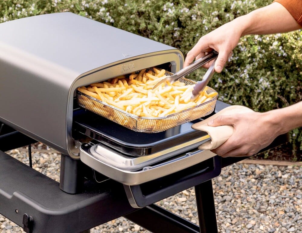 Ninja MO201EU Artisan Forno elettrico per pizza/friggitrice ad aria da esterno - grigio
