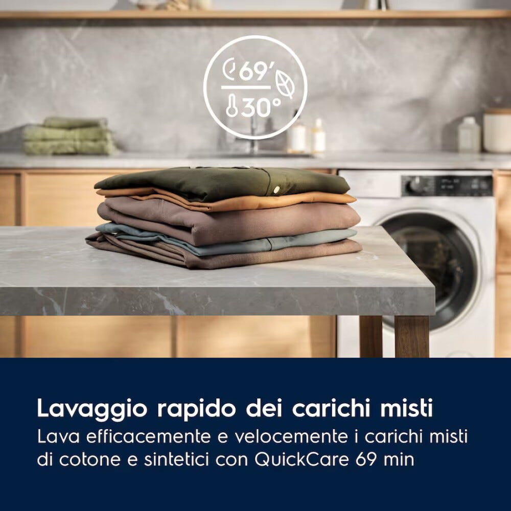 Electrolux EW7F411BG3 serie 700 SteamCare Lavatrice cm. 60 - capacità 11 kg - bianco