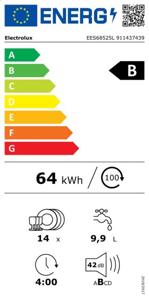 Electrolux EES68525L Serie 600 SatelliteClean® Lavastoviglie integrata totale cm. 60 - 14 coperti