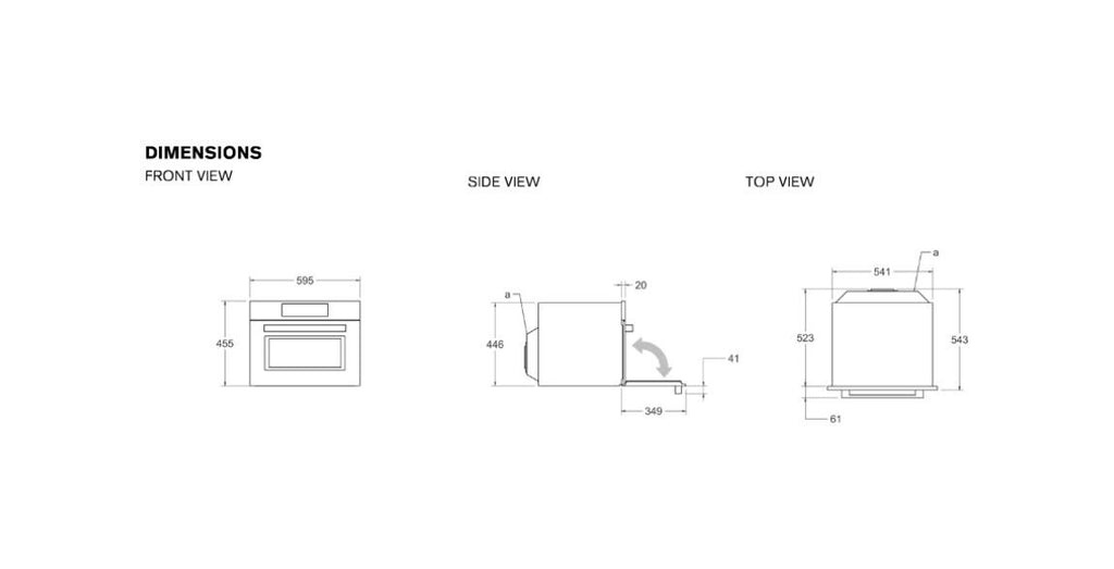 Bertazzoni FMOD4077MTB3 Modern Forno combinato microonde da incasso cm. 60 h. 45 - vetro nero