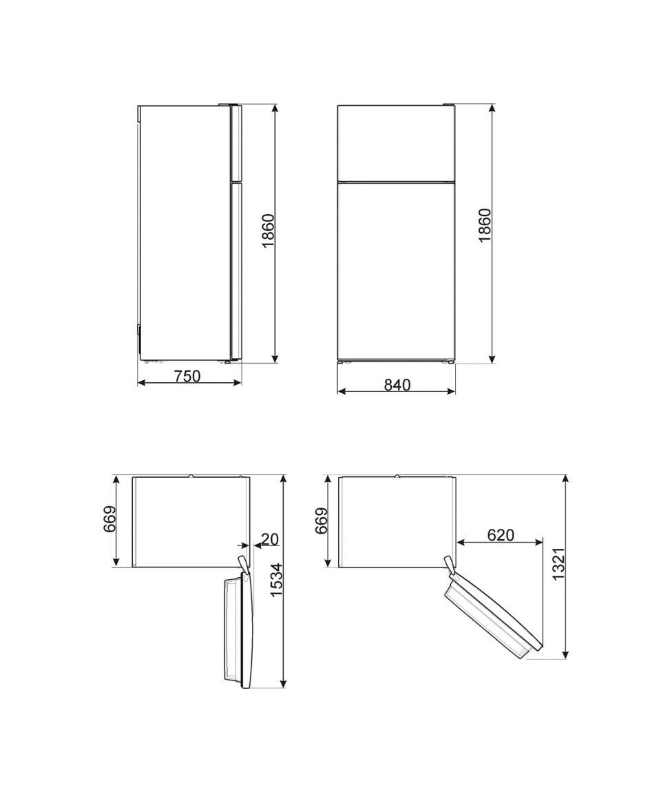 Smeg FD84EN4HX1 Universale Frigorifero con congelatore a libera installazione cm. 84 h. 186 - lt. 586 - inox antimpronta