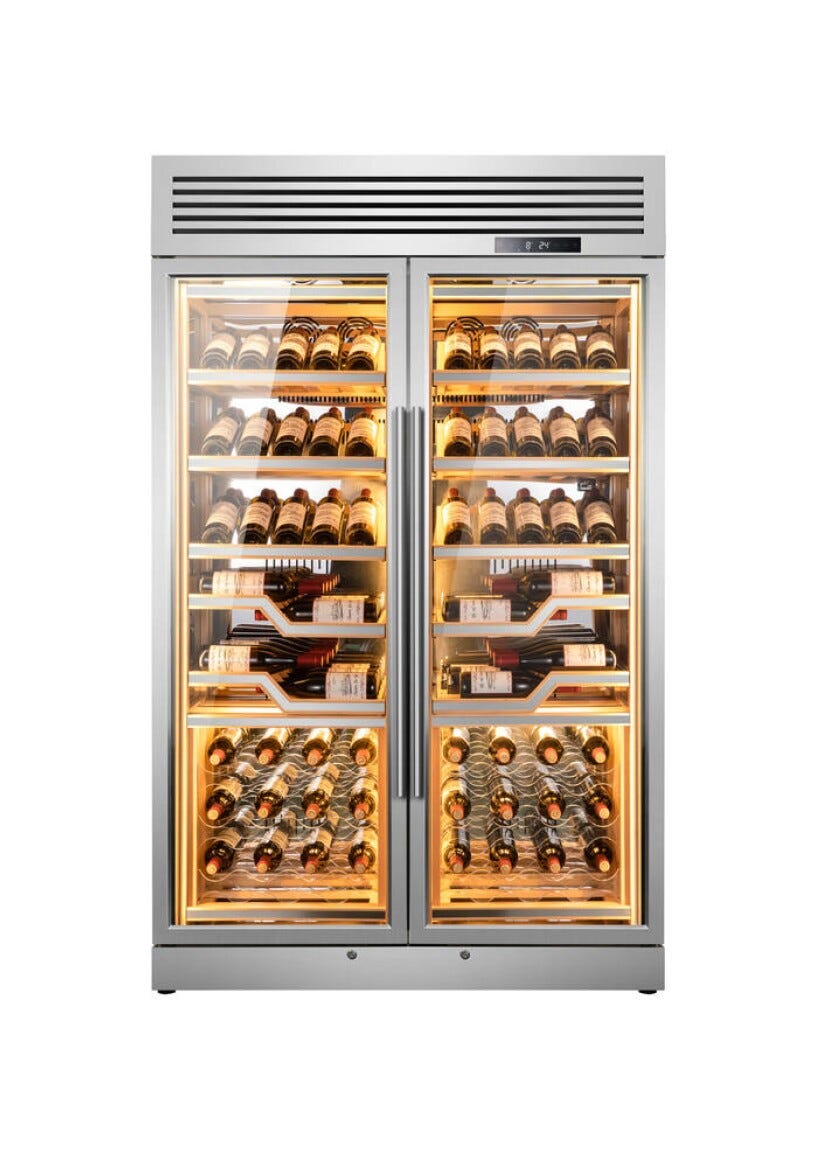 Avintage ELYSEE Cantina vino ad incasso cm. 120 h. 202 - 144 bottiglie - inox