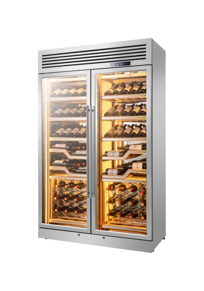 Avintage ELYSEE Cantina vino ad incasso cm. 120 h. 202 - 144 bottiglie - inox