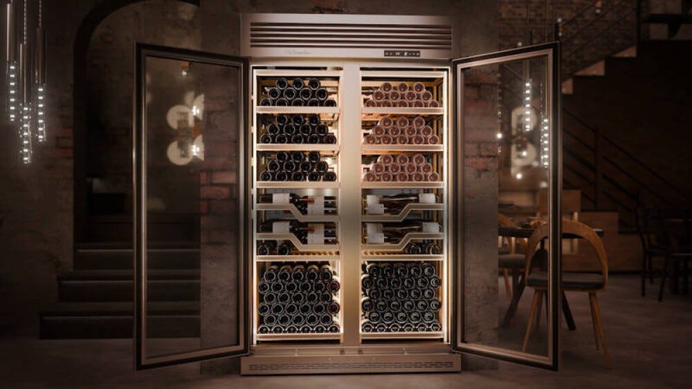 Avintage ELYSEE Cantina vino ad incasso cm. 120 h. 202 - 144 bottiglie - inox