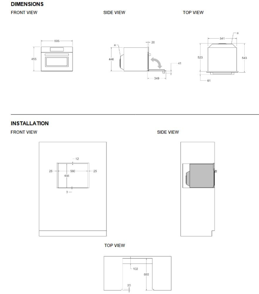 Bertazzoni FPRO4077MTX3 Professional Forno combinato microonde da incasso cm. 60 h. 46 - inox