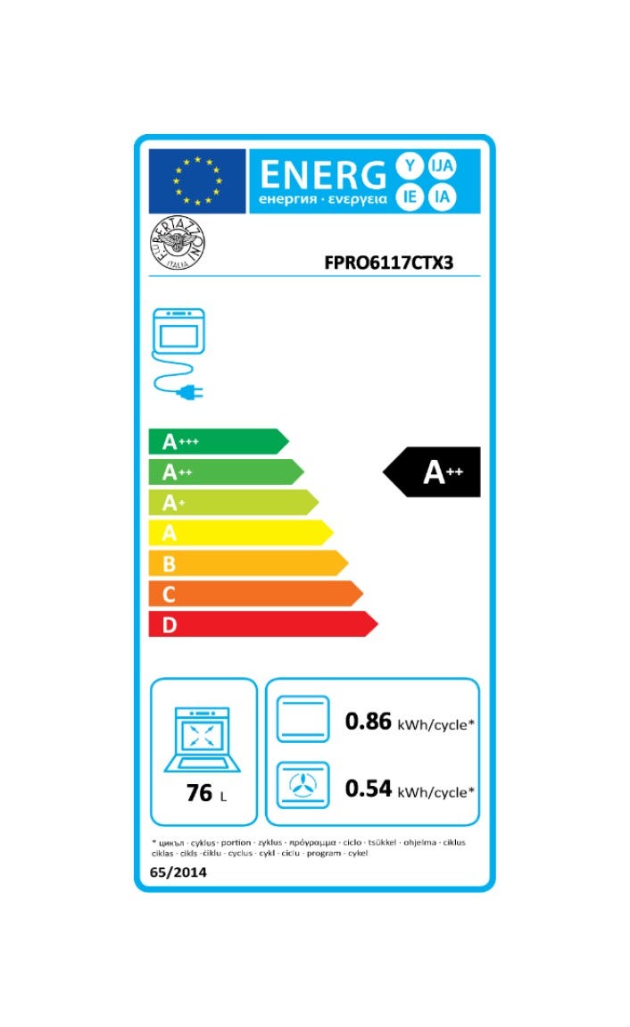 Bertazzoni FPRO6117CTX3 Professional Forno elettrico combinato a vapore pirolitico cm 60 - inox