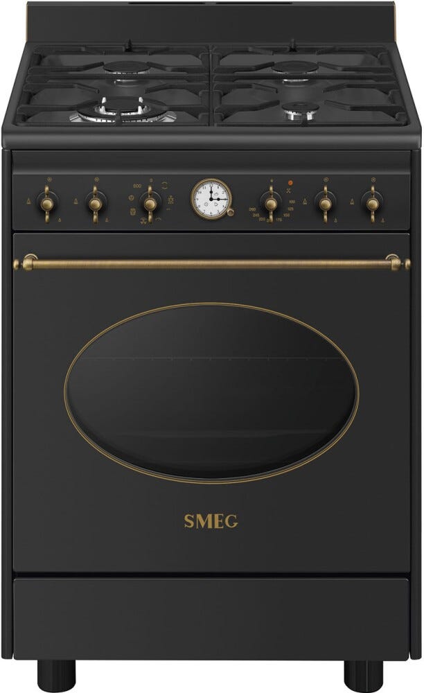 Smeg CO60GMAN2 Coloniale Cucina da accosto cm. 60x60 - 4 fuochi a gas + 1 forno elettrico - antracite