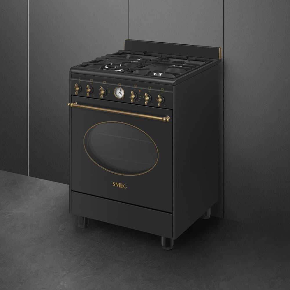 Smeg CO60GMAN2 Coloniale Cucina da accosto cm. 60x60 - 4 fuochi a gas + 1 forno elettrico - antracite