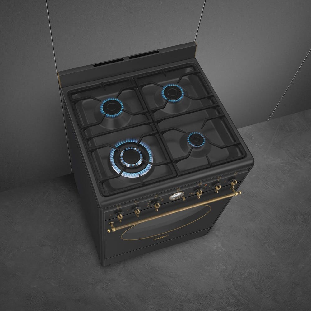 Smeg CO60GMAN2 Coloniale Cucina da accosto cm. 60x60 - 4 fuochi a gas + 1 forno elettrico - antracite