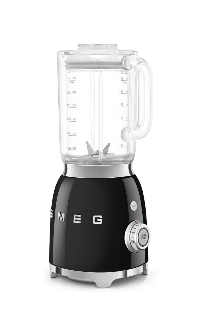 Smeg Selection BLF03BLEU 50's Style Frullatore da tavolo, 1,5 L, nero lucido