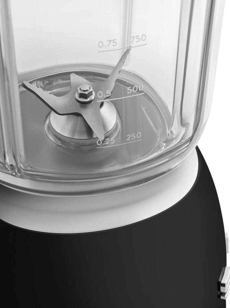 Smeg Selection BLF03BLEU 50's Style Frullatore da tavolo, 1,5 L, nero lucido