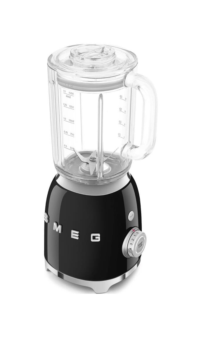 Smeg Selection BLF03BLEU 50's Style Frullatore da tavolo, 1,5 L, nero lucido