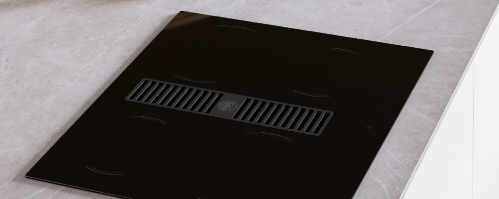 Bertazzoni P604ICH30NP Modern Piano cottura induzione cm. 60 con cappa integrata da 625 m3/h - vetro nero