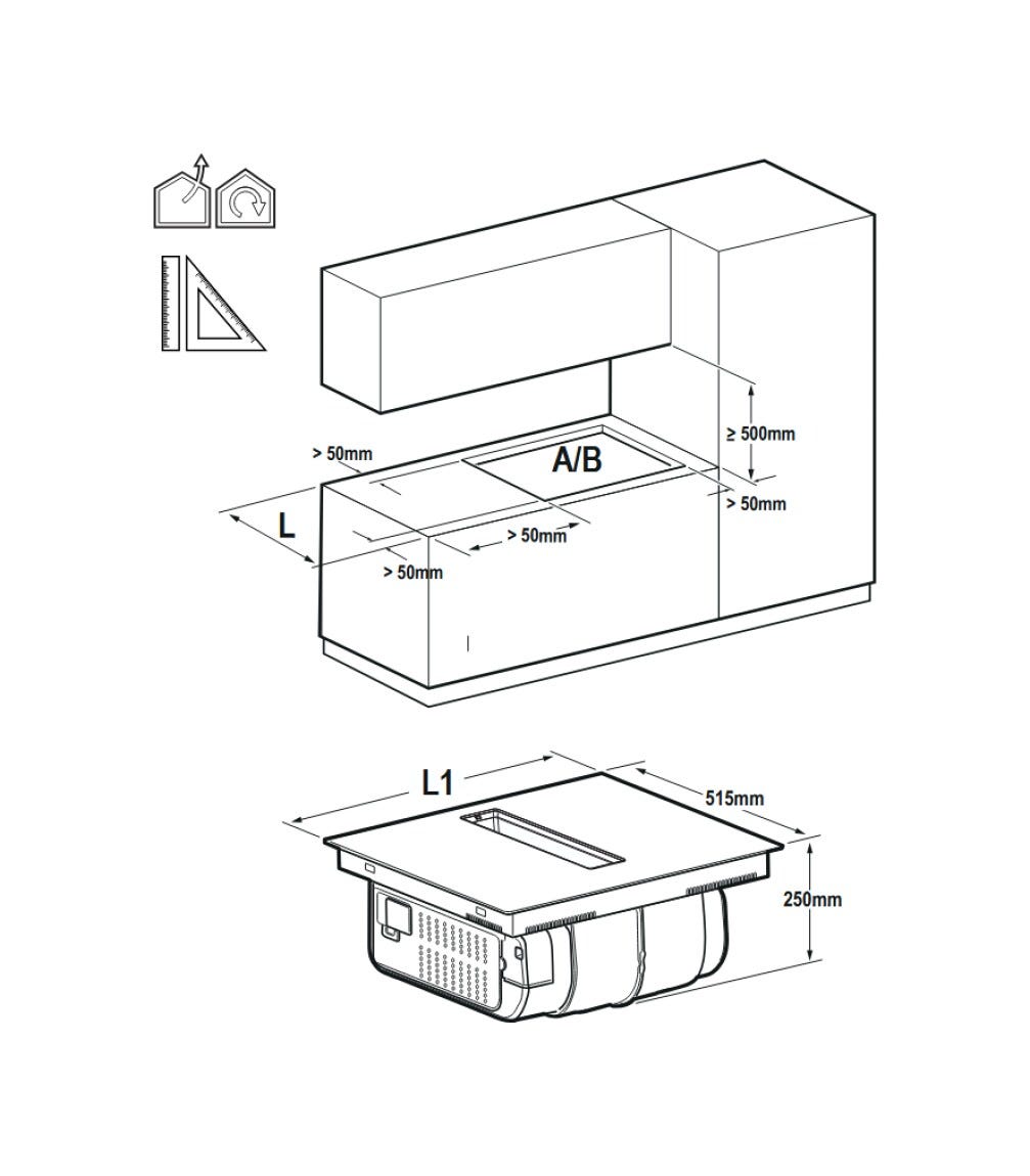Bertazzoni P604ICH30NP Modern Piano cottura induzione cm. 60 con cappa integrata da 625 m3/h - vetro nero