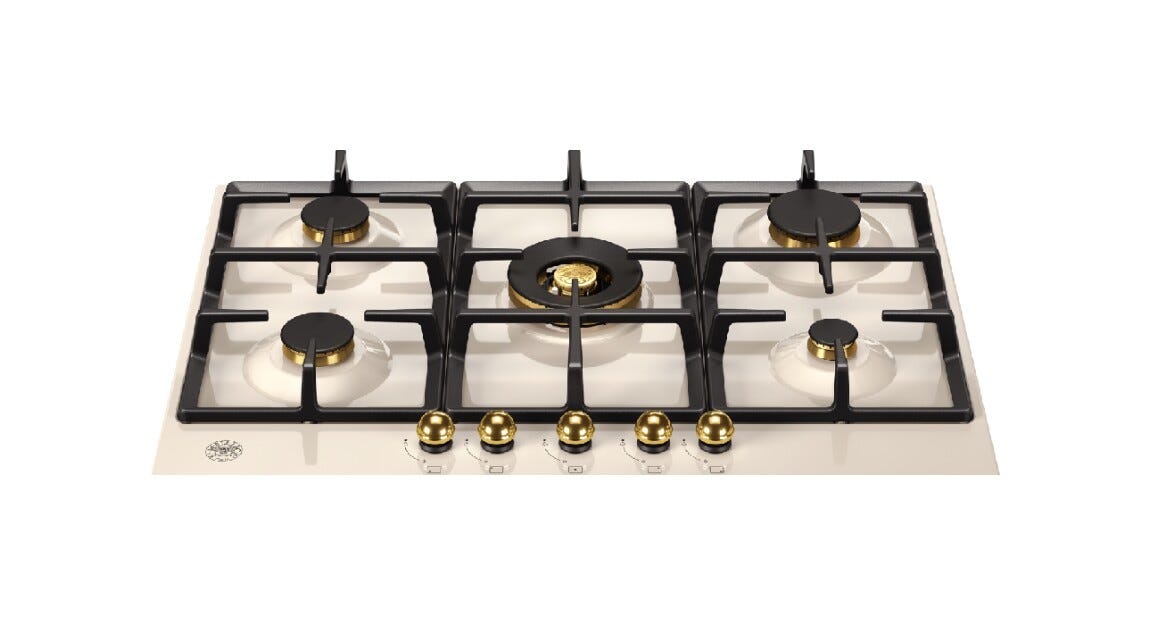 Bertazzoni P755CHERAG Heritage Piano cottura a gas cm 75 - avorio / oro