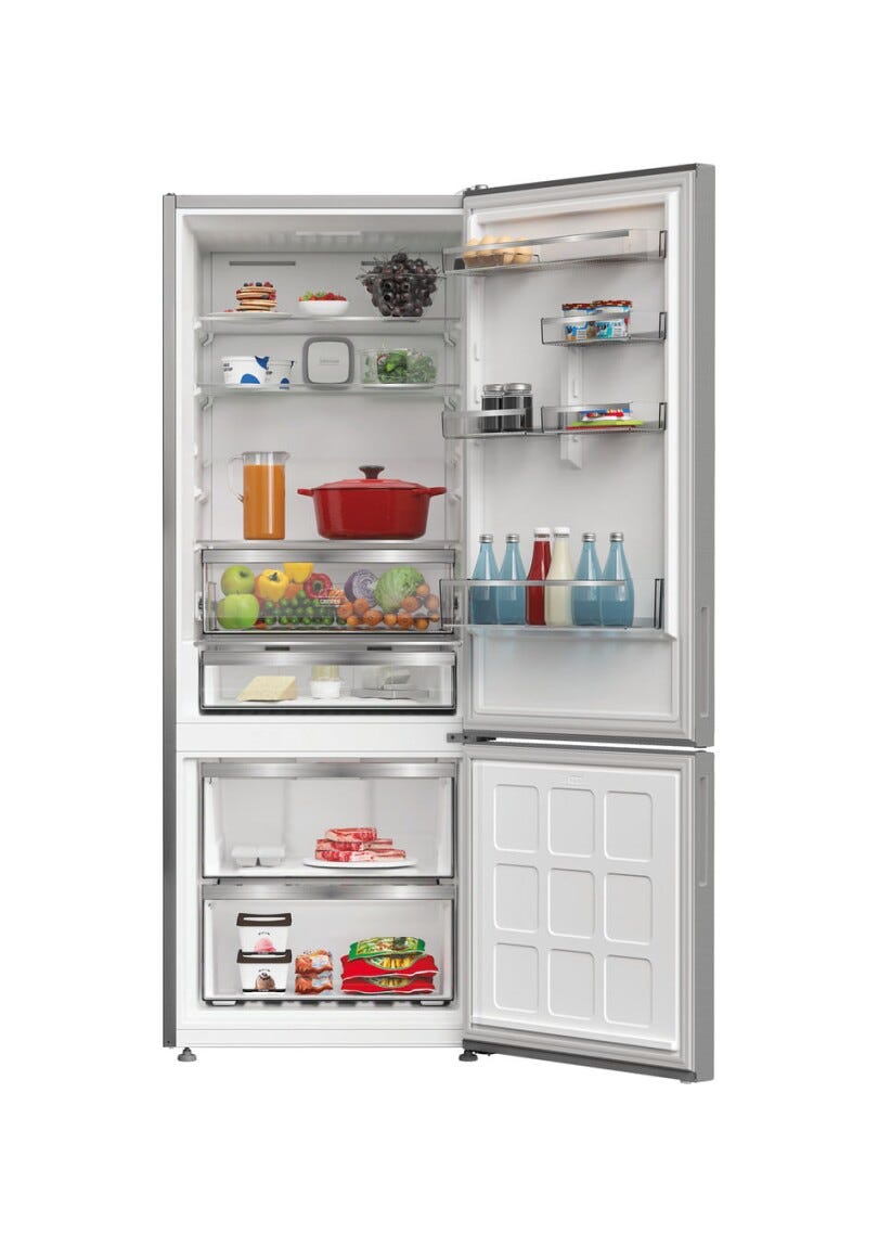 Hotpoint Ariston HPAK2 6472 XP4E Frigorifero con congelatore a libera installazione cm. 70 h. 187 - lt. 475 - inox
