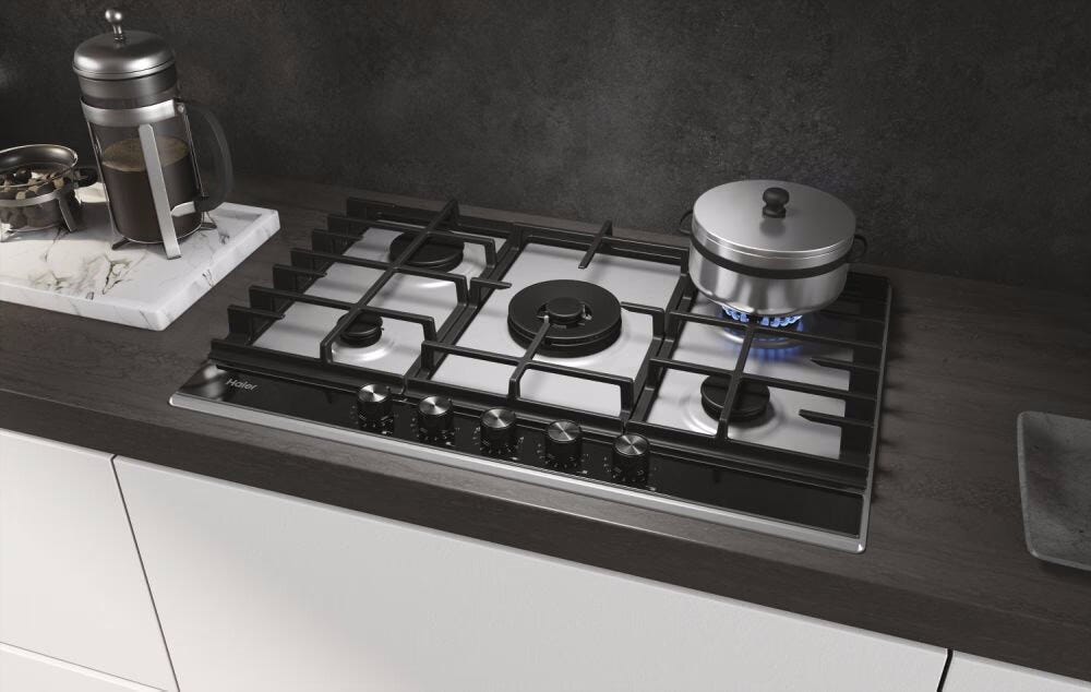 Haier HAHG7W5XH Serie 4 Piano cottura a gas cm. 75 - acciaio inox