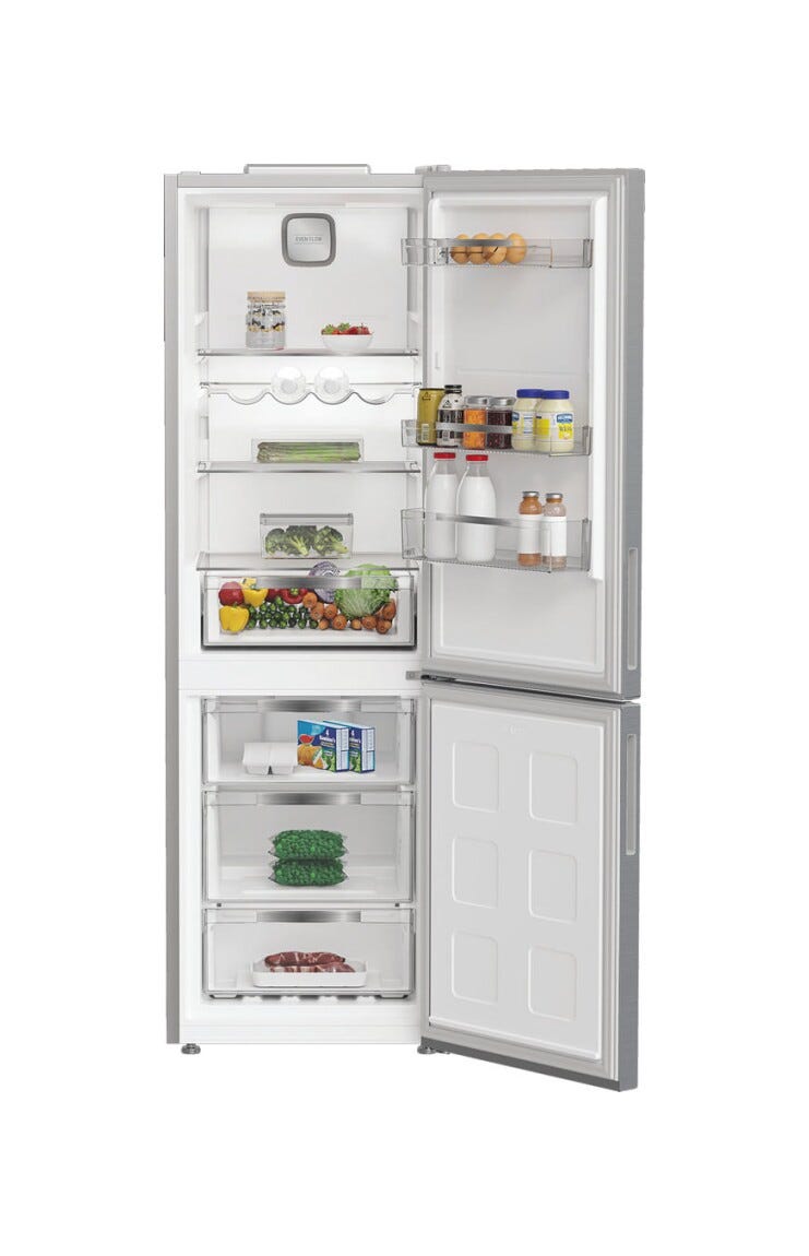 Hotpoint Ariston HPK 26362 XP4E Frigorifero con congelatore a libera installazione cm. 60 h. 187 - lt. 316 - argento
