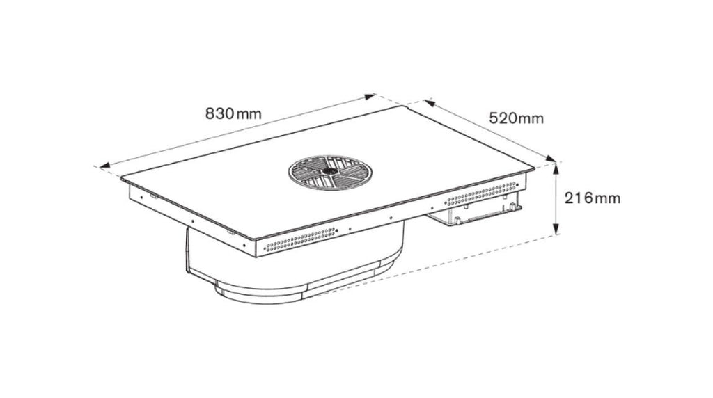 Bertazzoni P804ICH2M30NT Modern Piano cottura induzione cm. 83 con cappa integrata da 640 m3/h - vetro nero