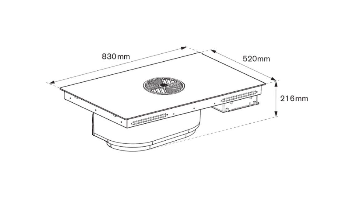 Bertazzoni P804ICH2M30NT Modern Piano cottura induzione cm. 83 con cappa integrata da 640 m3/h - vetro nero