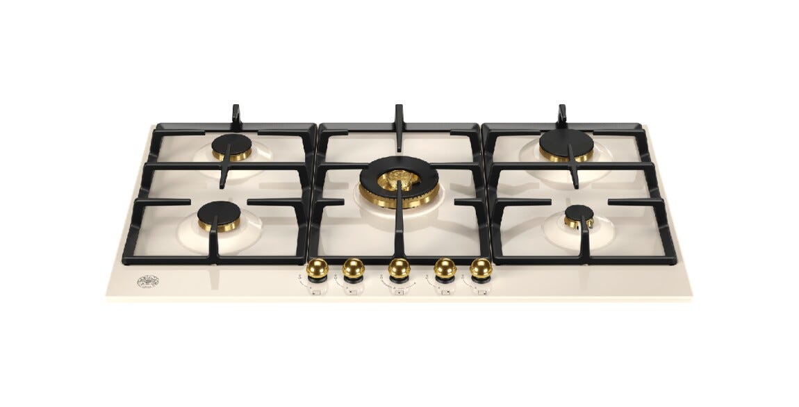Bertazzoni P905CHERAG Heritage Piano cottura a gas 5 fuochi cm 90 - avorio / oro