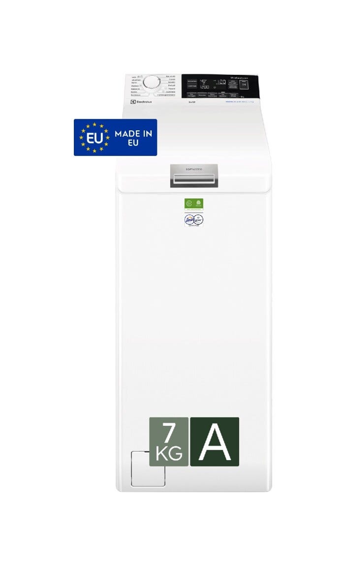 Electrolux EW8T337A serie 800 UltraCare Lavatrice a carica dall'alto cm. 40 - 7 kg - bianco