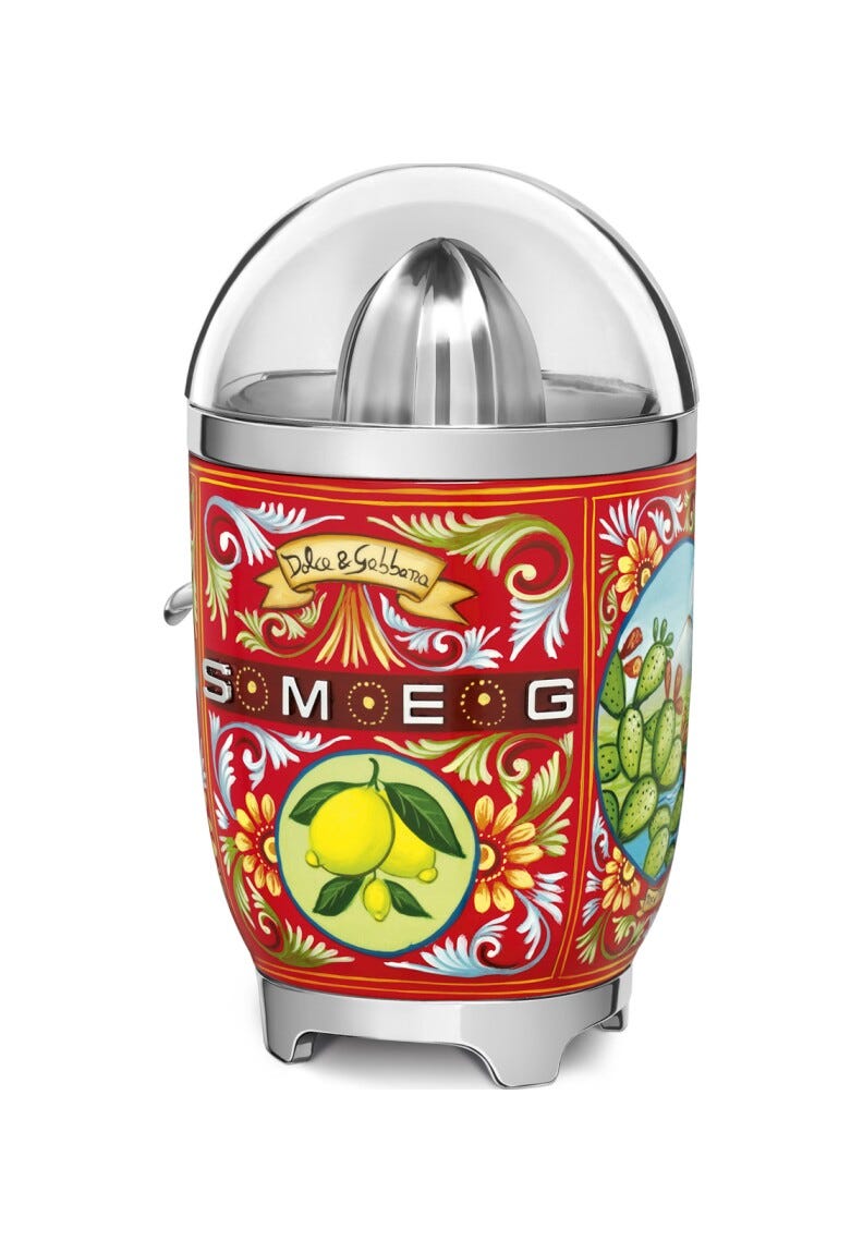 Smeg Selection CJF01DGEU 50'S Style Sicily Is My Love Spremiagrumi - decorato lucido