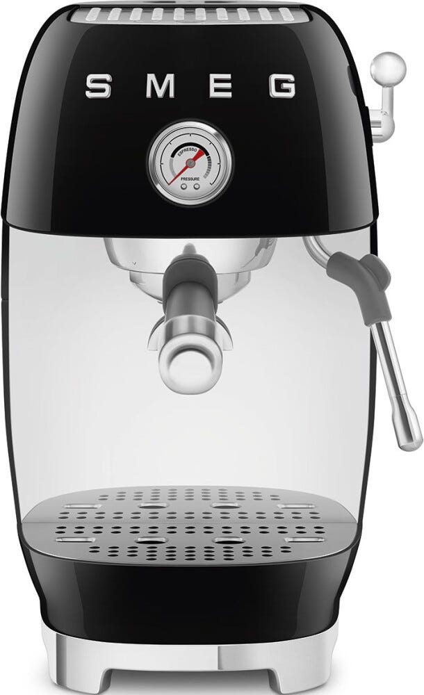 Smeg Selection ECF03BLEU 50'S Style Macchina da caffè espresso manuale con cold Brew - nero lucido