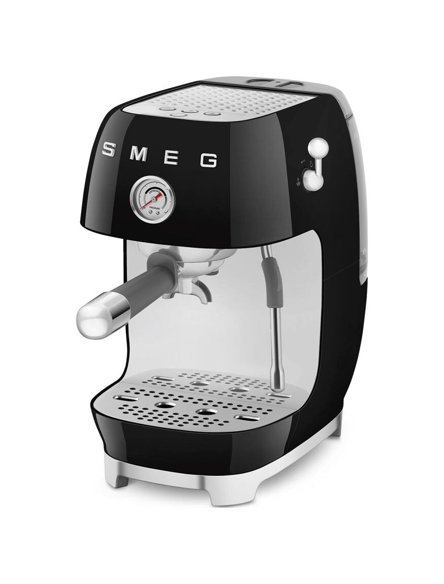 Smeg Selection ECF03BLEU 50'S Style Macchina da caffè espresso manuale con cold Brew - nero lucido
