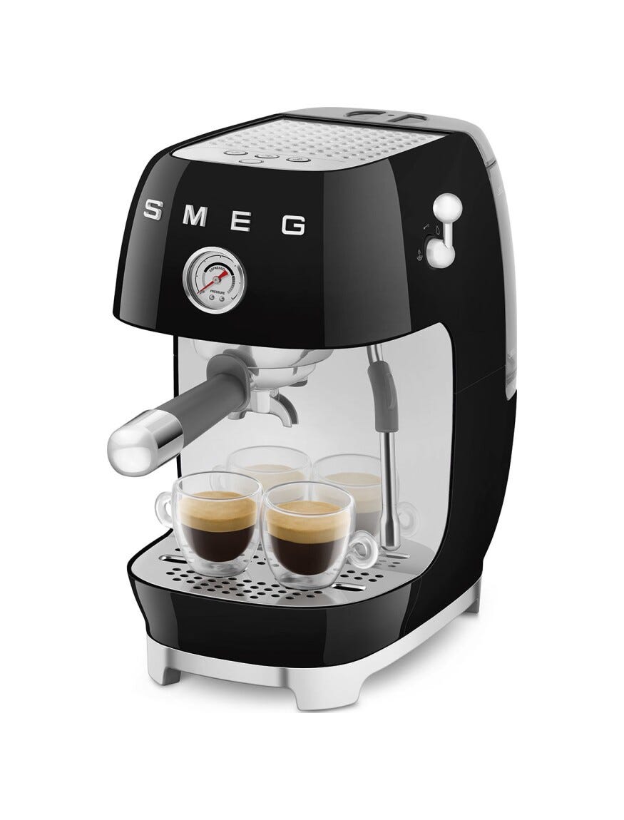 Smeg Selection ECF03BLEU 50'S Style Macchina da caffè espresso manuale con cold Brew - nero lucido