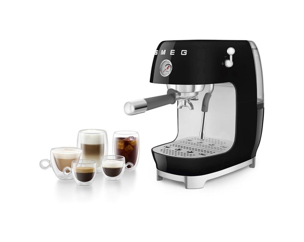 Smeg Selection ECF03BLEU 50'S Style Macchina da caffè espresso manuale con cold Brew - nero lucido