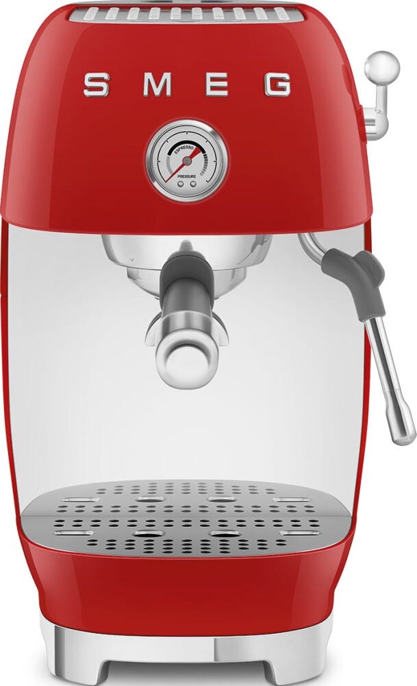 Smeg Selection ECF03RDEU 50'S Style Macchina da caffè espresso manuale con cold brew - rosso lucido